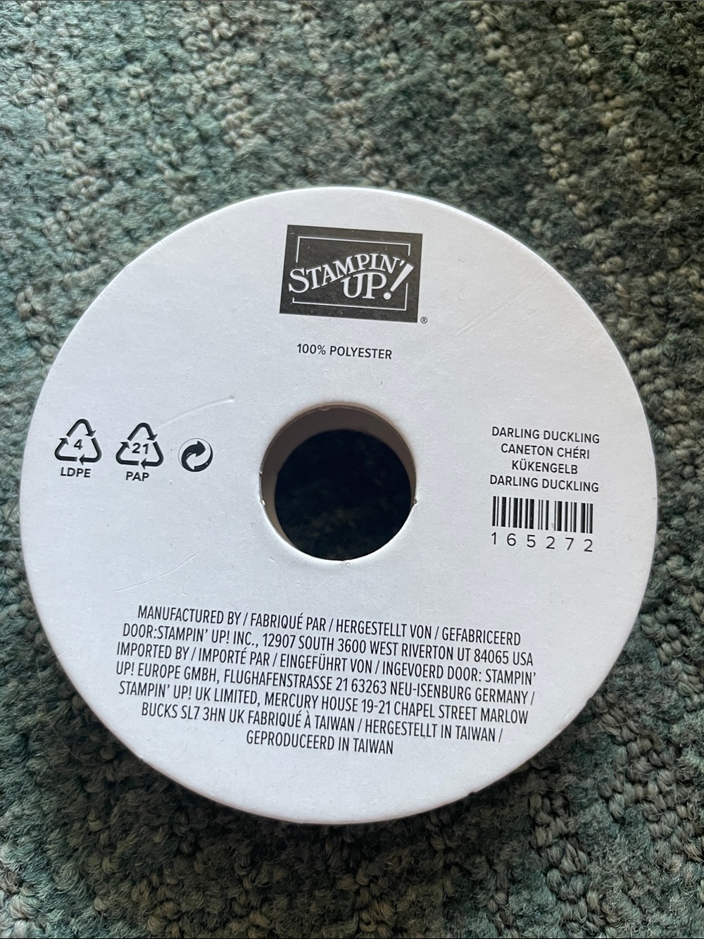 Stampin' Up! Darling Duckling Ribbon Spool - Pale Yellow